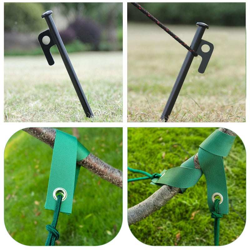 DasTior 3 Pcs Heavy Duty Steel Tree Stake Kit, Tree Supports for Leaning Tree Protection with 3 PCS 11.8"" Steel Tree Stakes, 3 PCS 15.8"" Tree Straps,32.8 FT Rope - Image 4